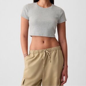 Gap Modern Rib Cropped Shirt Size Large NWT